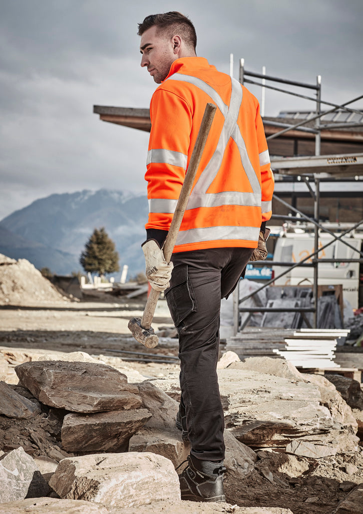 Unisex Hi Vis X Back Rail Jumper - Orange - Model