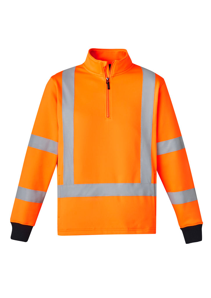 Unisex Hi Vis X Back Rail Jumper - Orange - Front