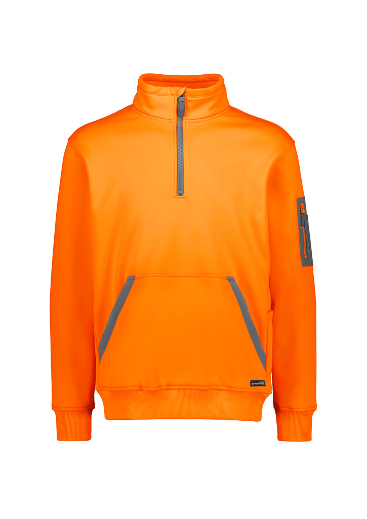 Unisex Streetworx Water Resistant 1/4 Zip Pullover - Orange - Front