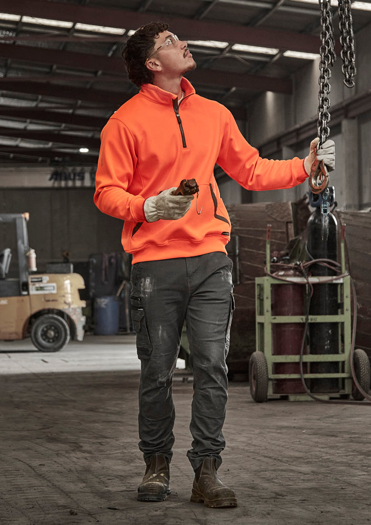 Unisex Streetworx Water Resistant 1/4 Zip Pullover - Orange - Model