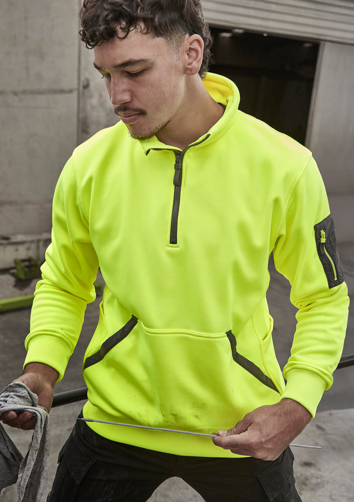 Unisex Streetworx Water Resistant 1/4 Zip Pullover - Yellow - Model