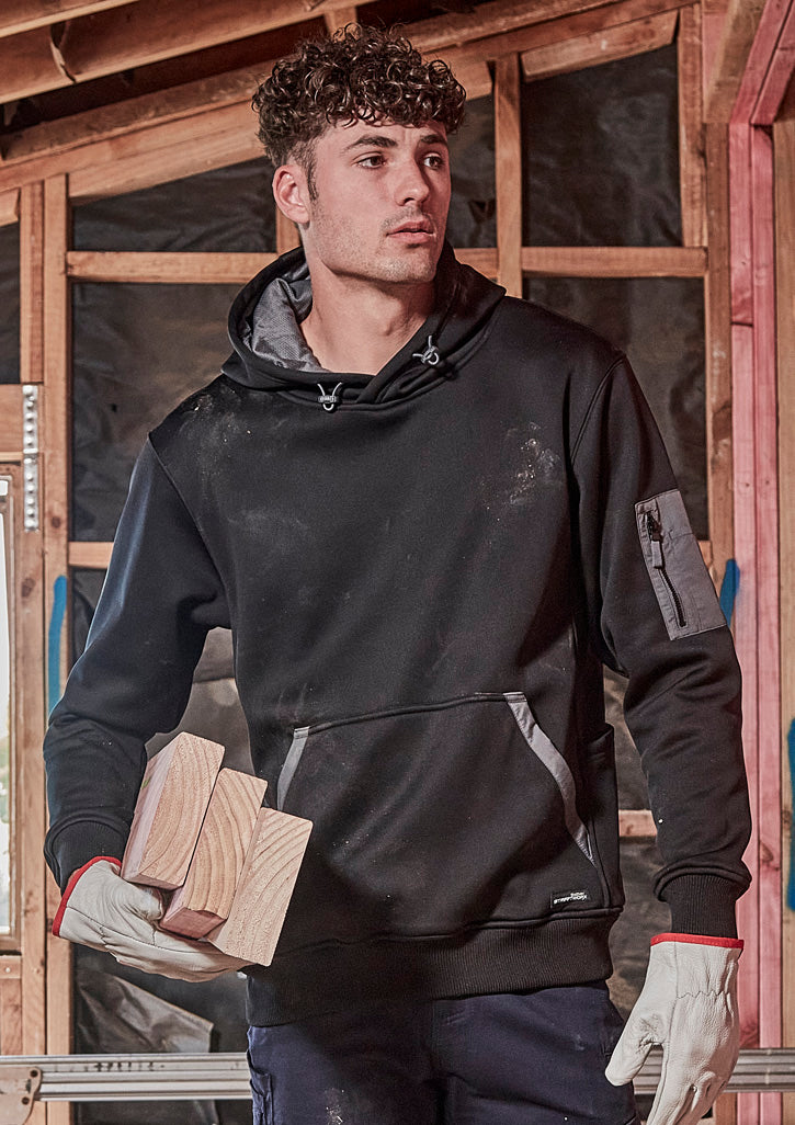 Unisex Water Resistant Hoodie - Black - Model