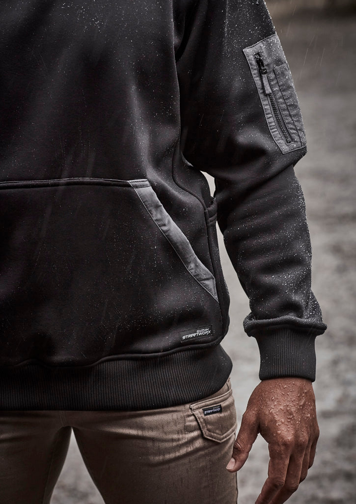Unisex Water Resistant Hoodie - Black - Model