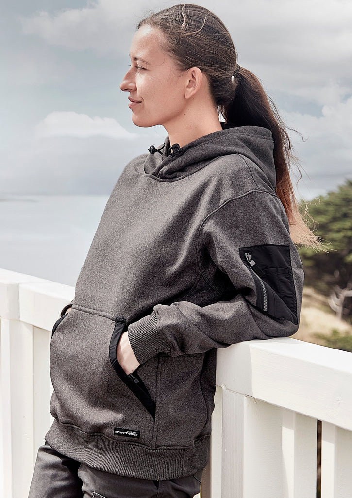 Unisex Water Resistant Hoodie - Charcoal Marle - Model