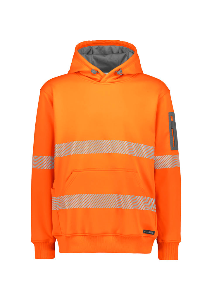 Unisex Streetworx Segmented Tape Water Resistant Hoodie - Orange - Front