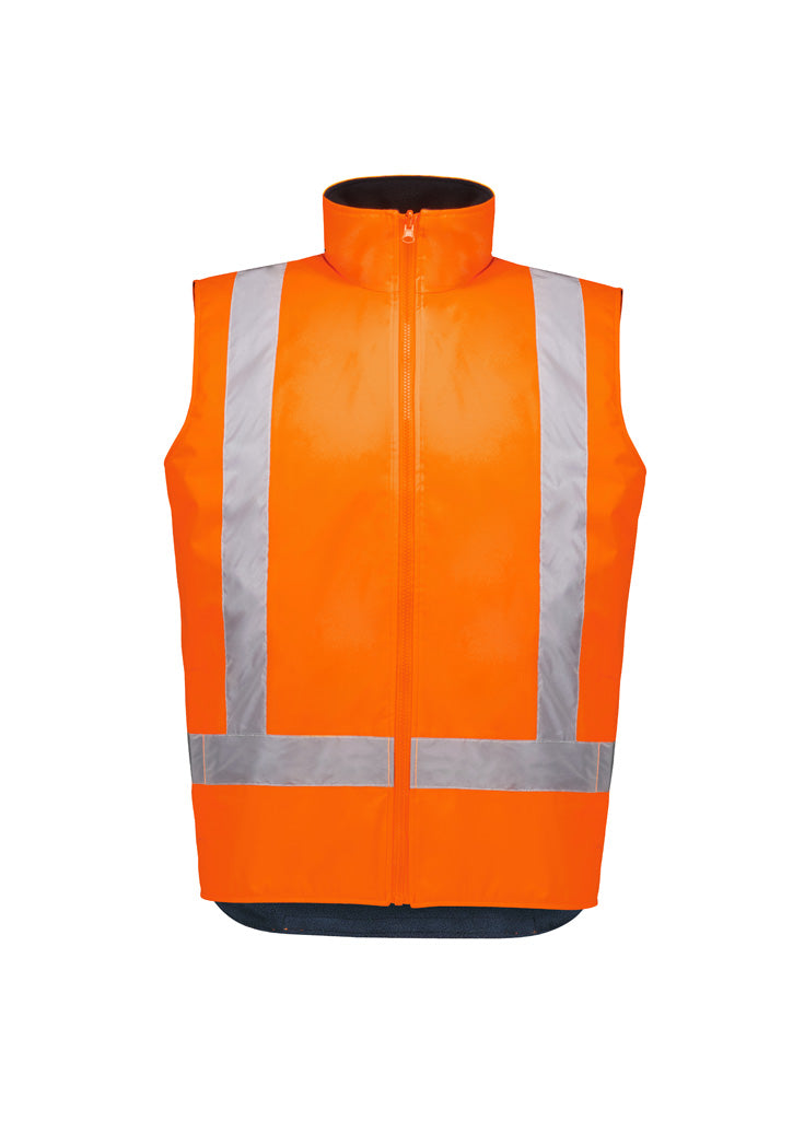 Unisex Hi Vis Waterproof Reversible Vest - Orange - Front