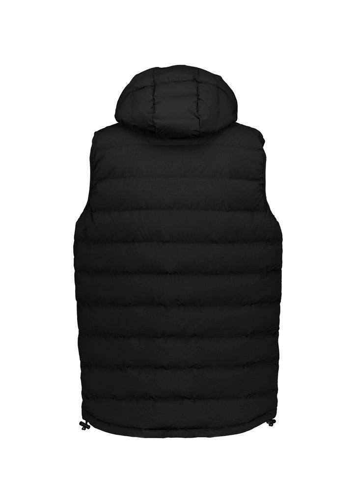 Unisex Streetworx Hooded Puffer Vest - Black - Back
