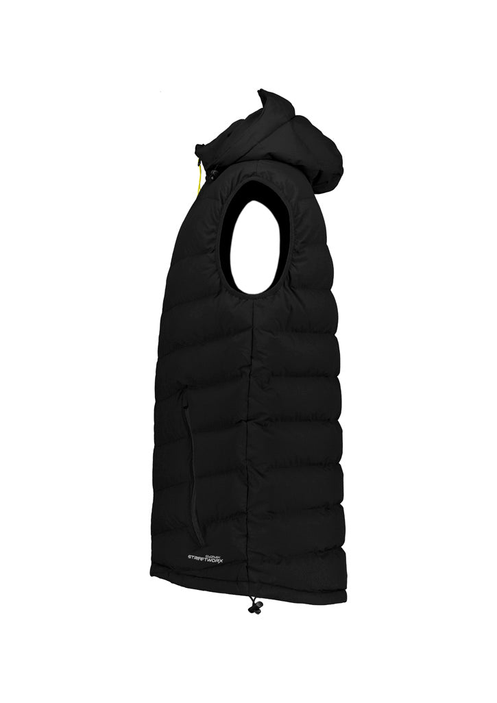 Unisex Streetworx Hooded Puffer Vest - Black - View