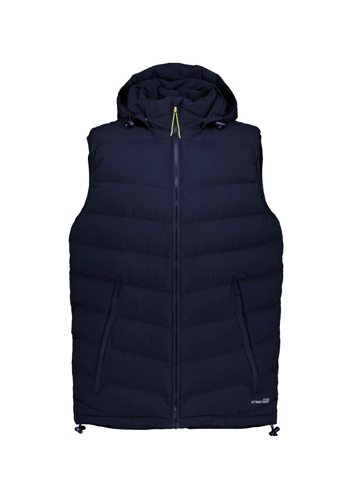 Unisex Streetworx Hooded Puffer Vest - Navy - Front