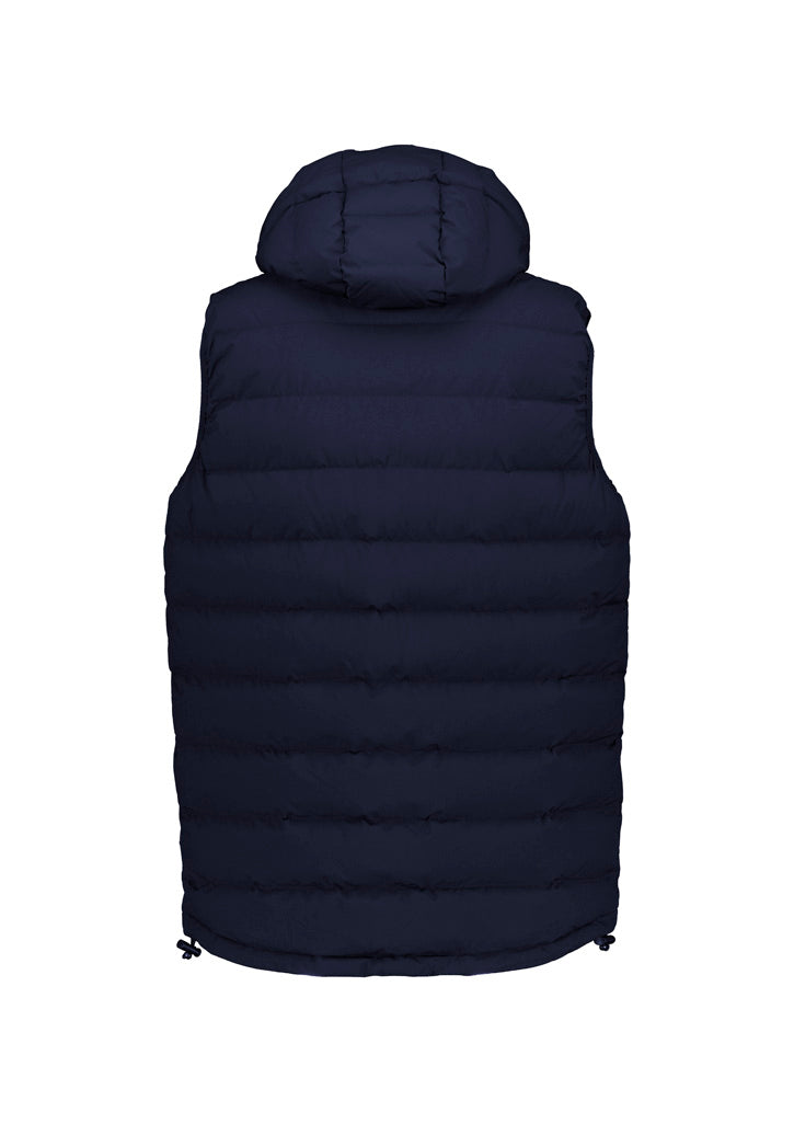 Unisex Streetworx Hooded Puffer Vest - Navy - Back