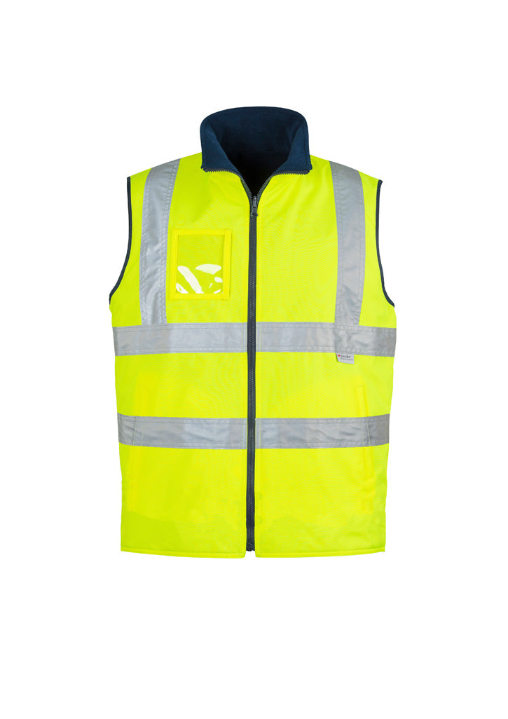 Mens Hi Vis Lightweight Waterproof Vest - Yellow - Front