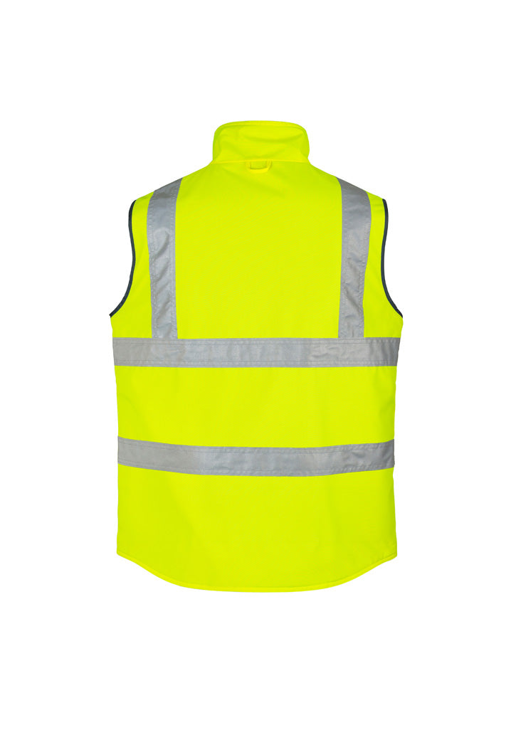 Mens Hi Vis Lightweight Waterproof Vest - Yellow - Back