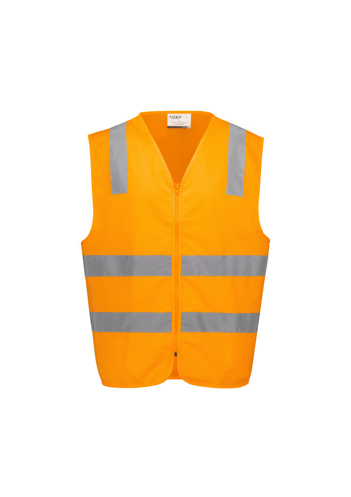 Unisex Hi Vis VIC Rail Zip Vest - VIC Rail Orange - Front