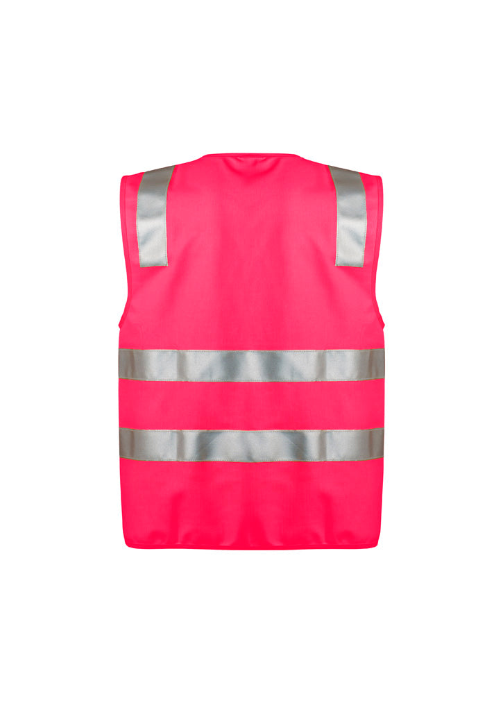Unisex Hi Vis Zip Vest - Pink - Back