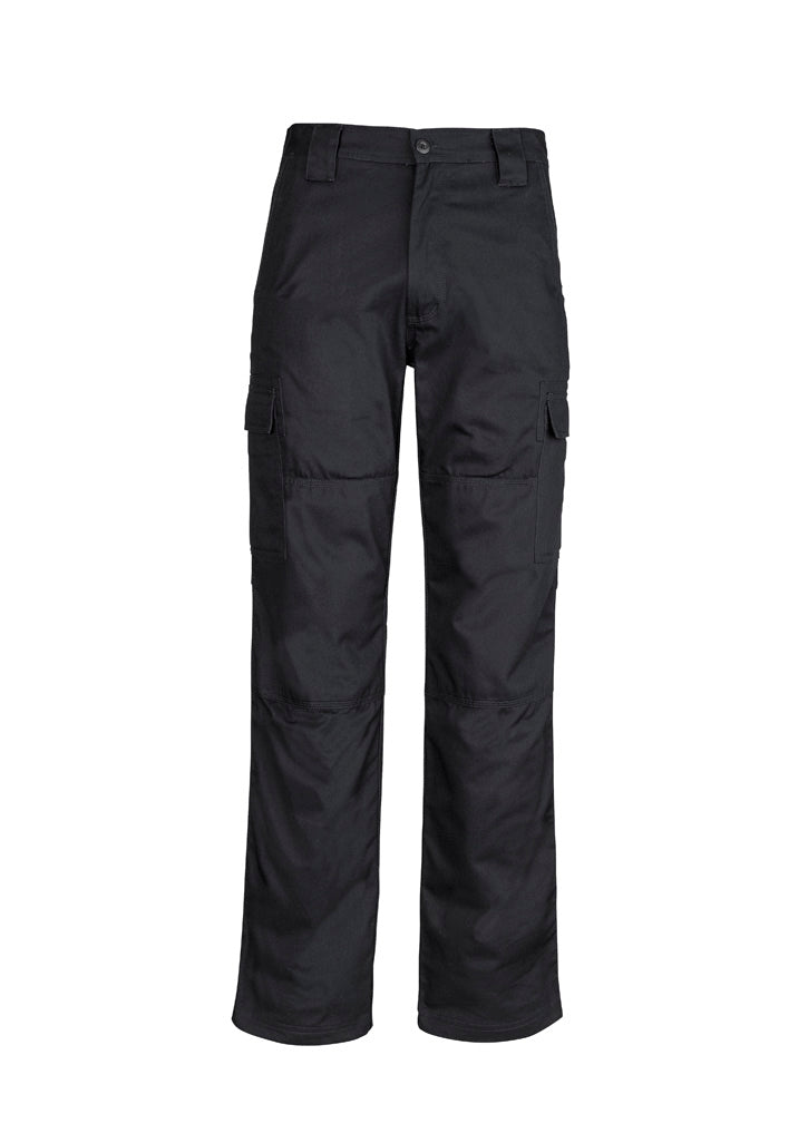 Mens Midweight Drill Cargo Pant (Stout) - Black - Front