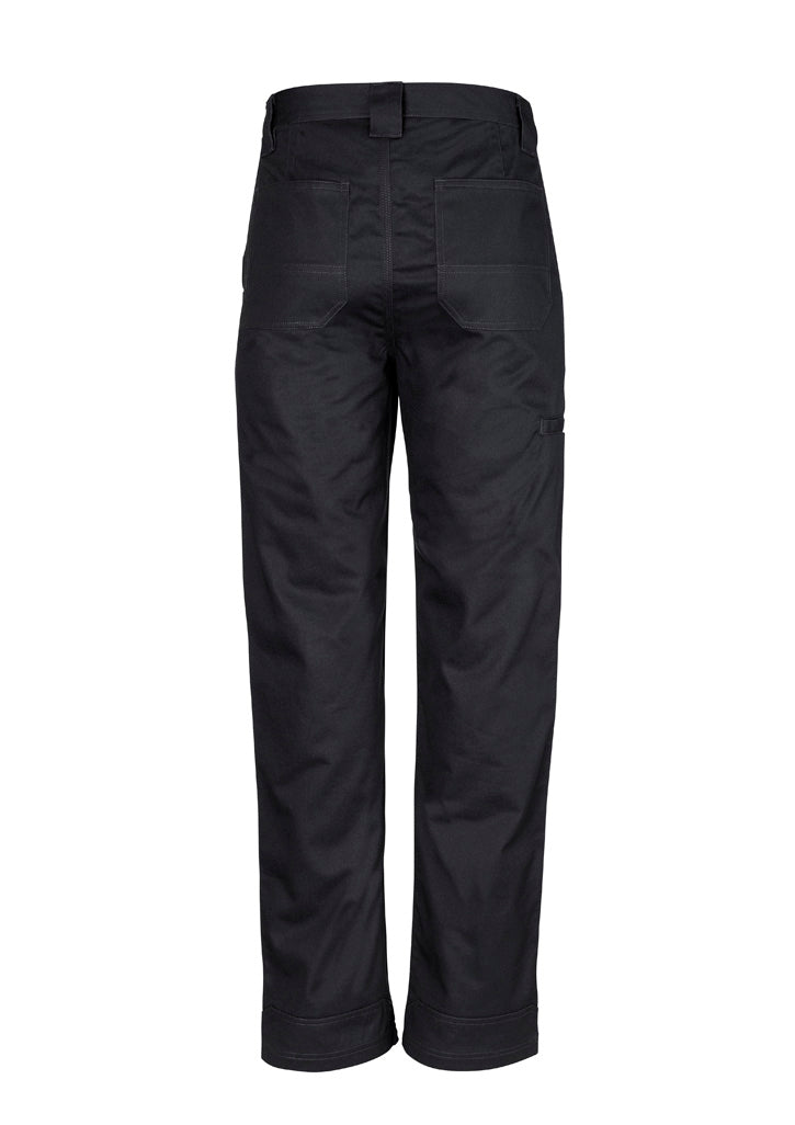 Mens Plain Utility Pant - Black - Back