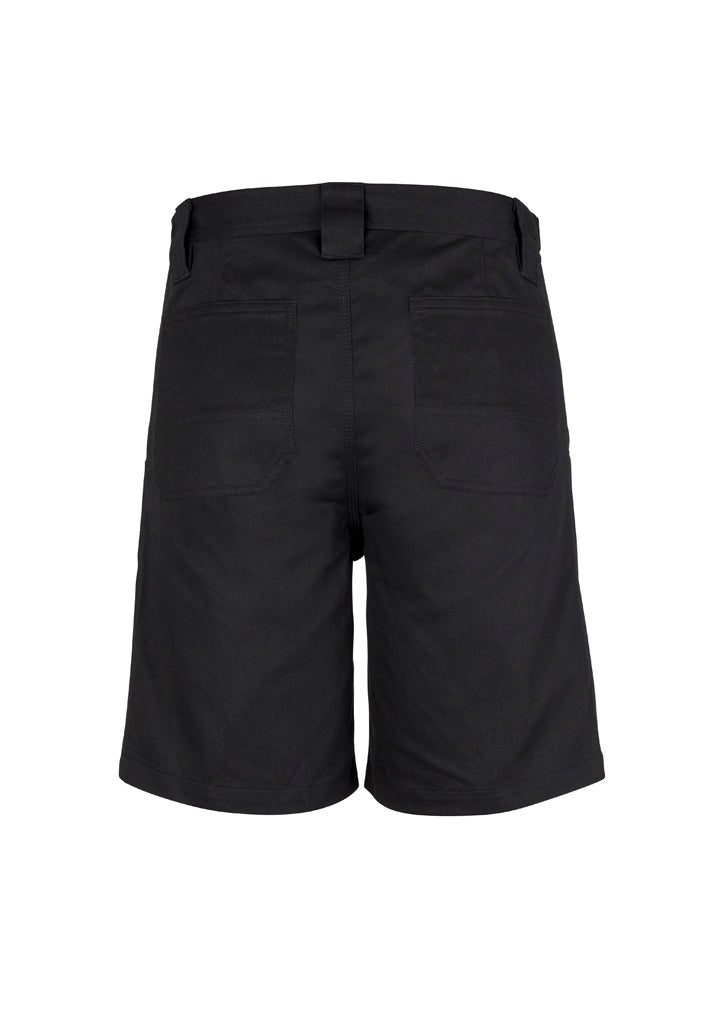 Mens Plain Utility Short - Black - Back