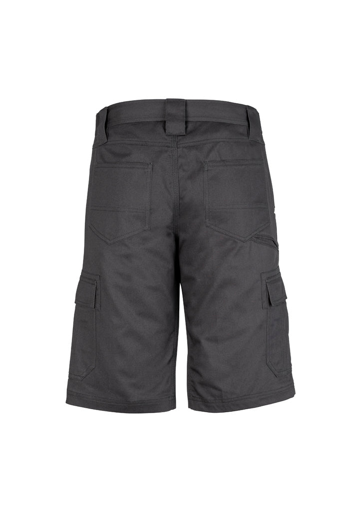 Mens Midweight Drill Cargo Short - Charcoal - Back