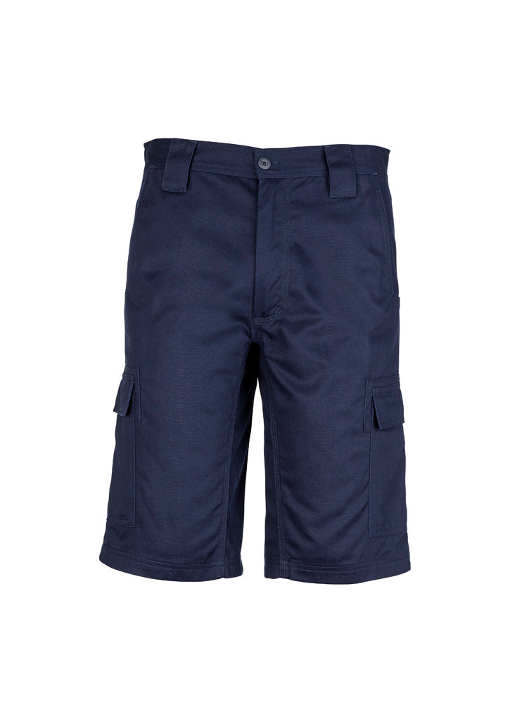 Mens Midweight Drill Cargo Short - Navy - Front