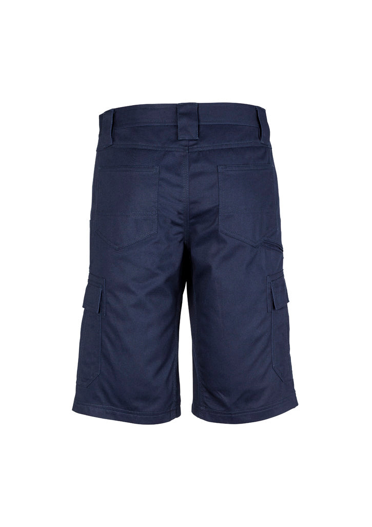 Mens Midweight Drill Cargo Short - Navy - Back