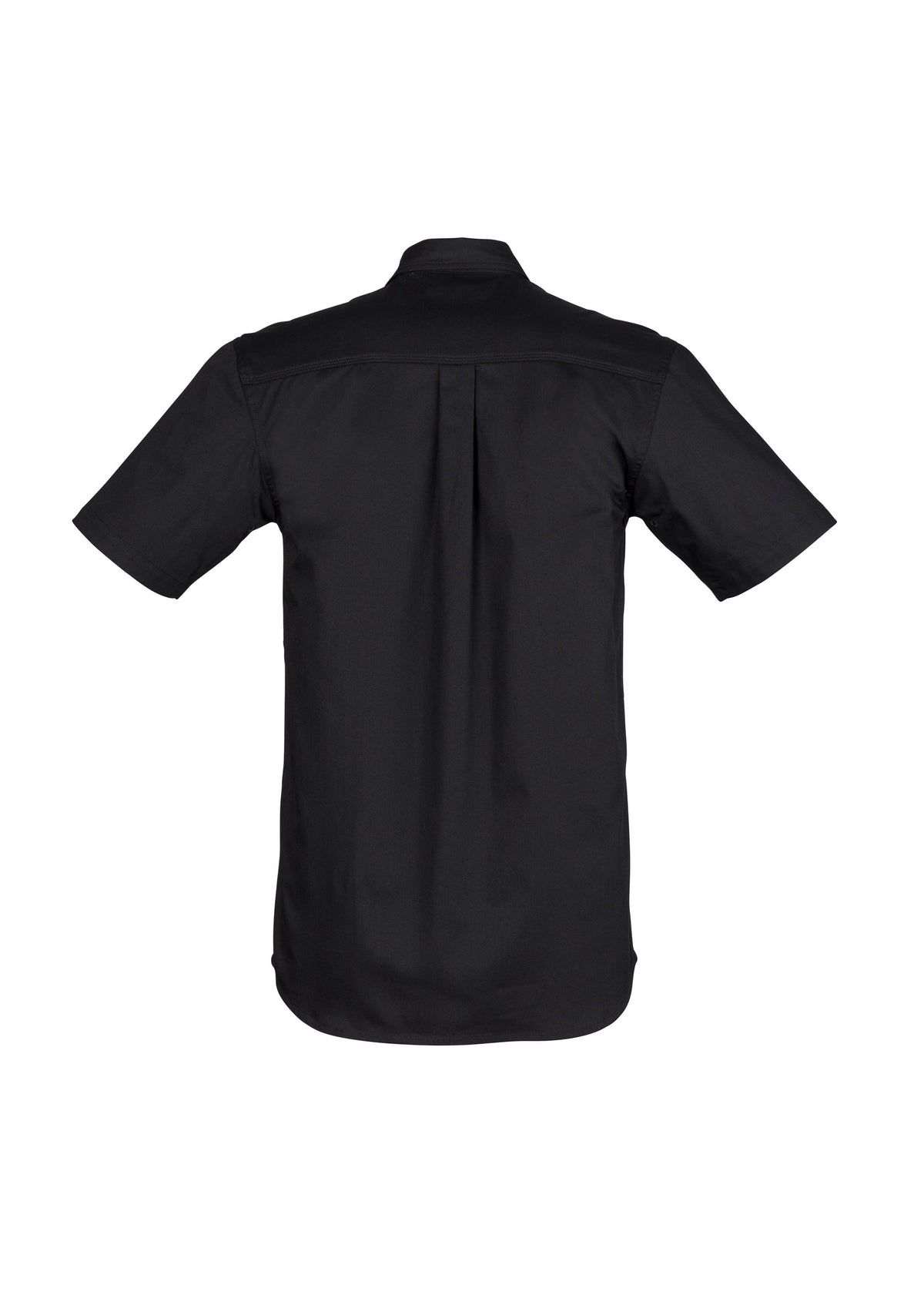 Mens Lightweight Tradie Short Sleeve Shirt - Black - Back