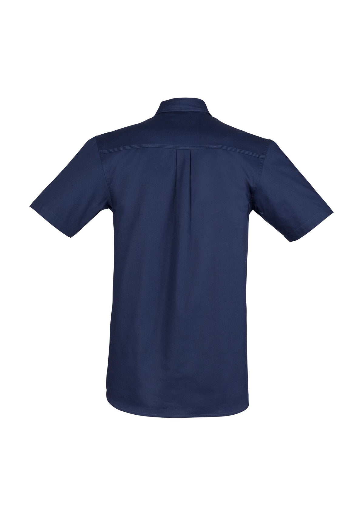 Mens Lightweight Tradie Short Sleeve Shirt - Blue - Back
