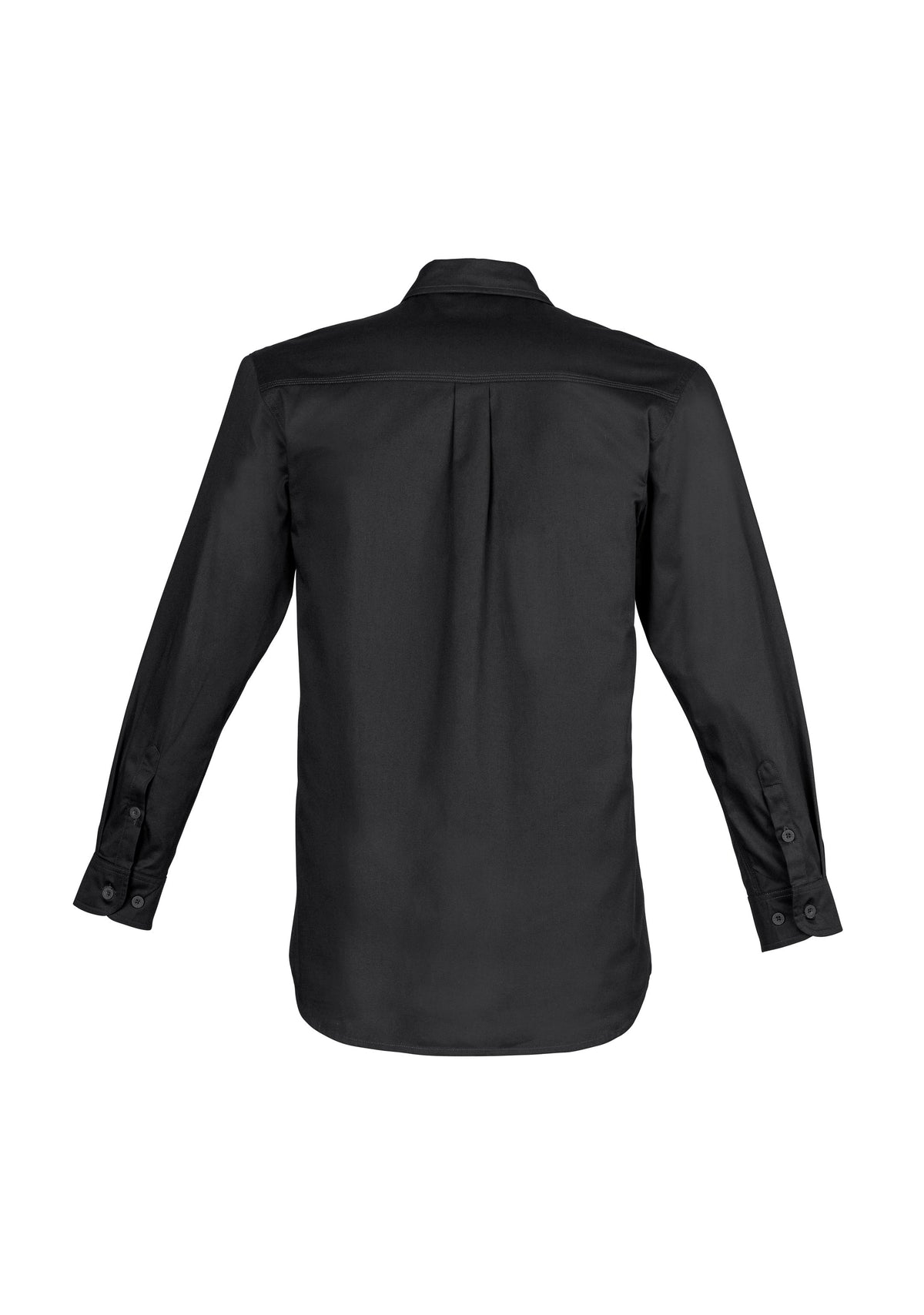 Mens Lightweight Tradie Long Sleeve Shirt - Black - Back