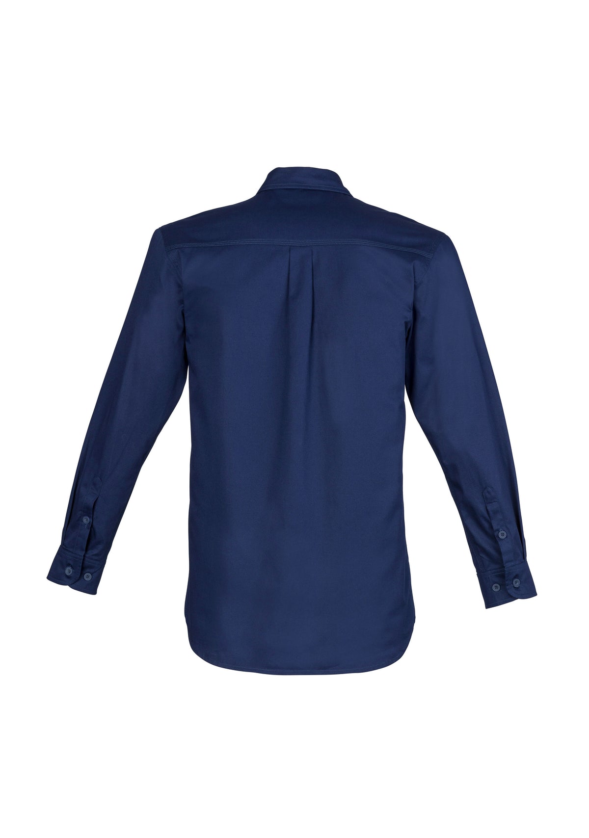 Mens Lightweight Tradie Long Sleeve Shirt - Blue - Back