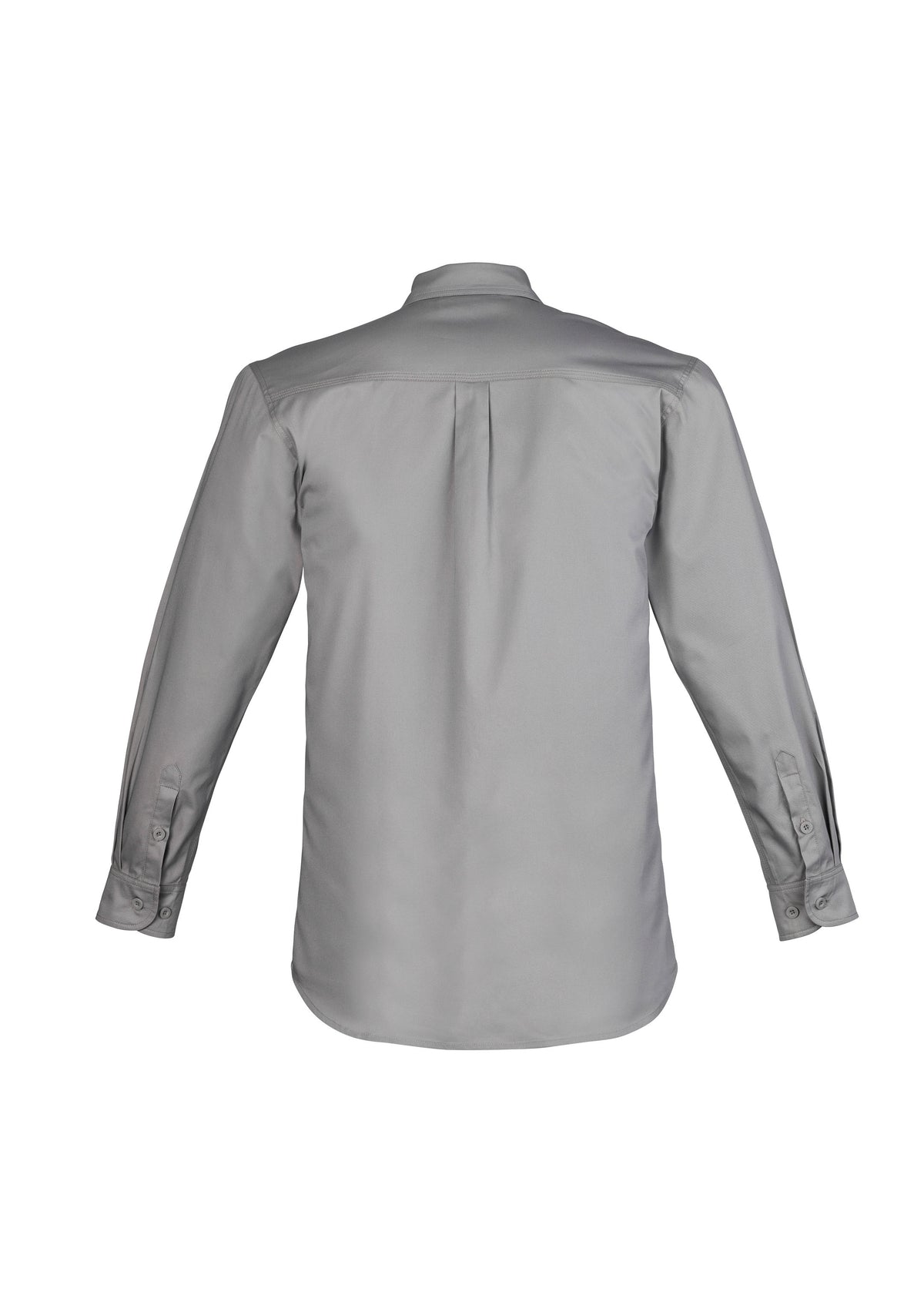 Mens Lightweight Tradie Long Sleeve Shirt - Grey - Back