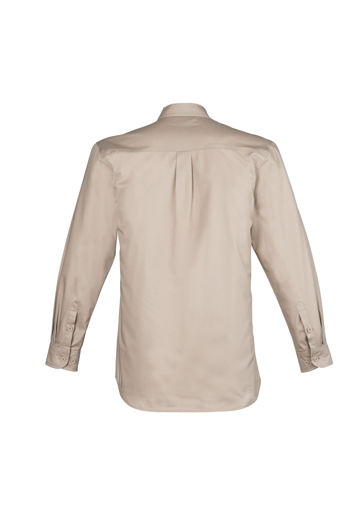 Mens Lightweight Tradie Long Sleeve Shirt - Sand - Back
