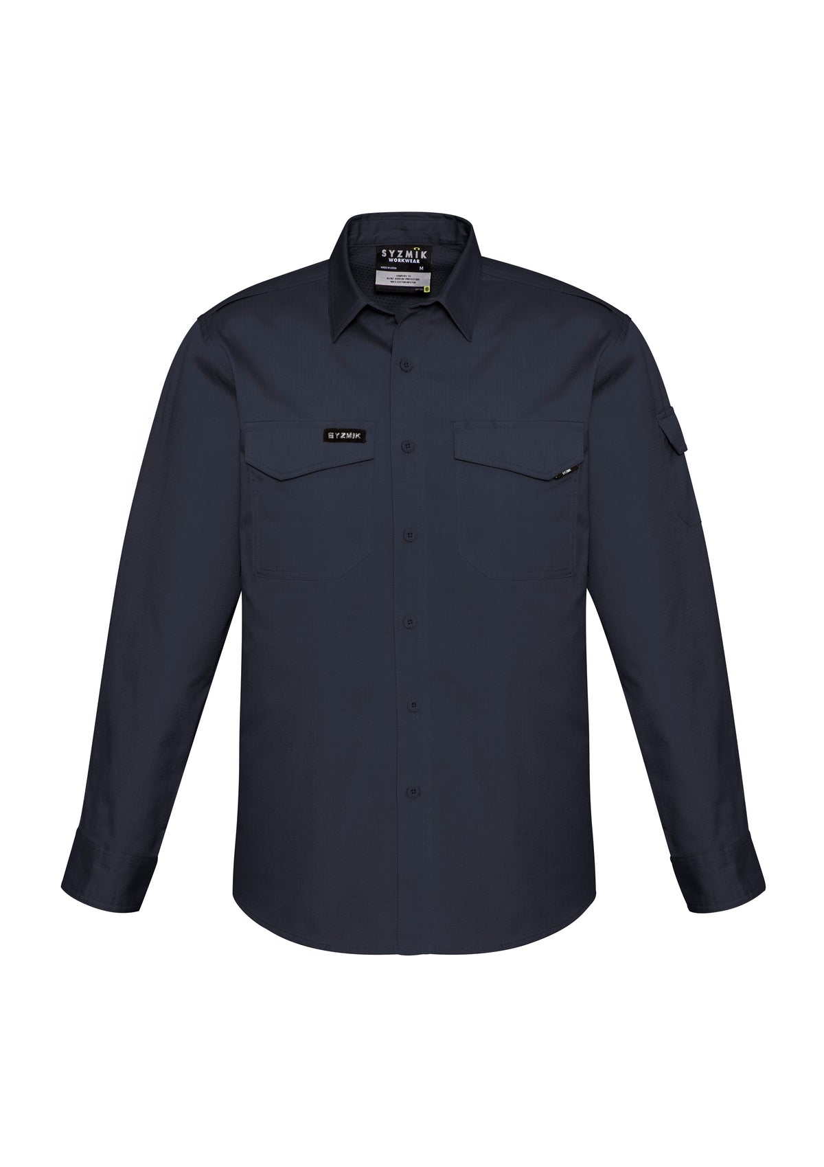 Mens Rugged Cooling Long Sleeve Shirt - Charcoal - Front