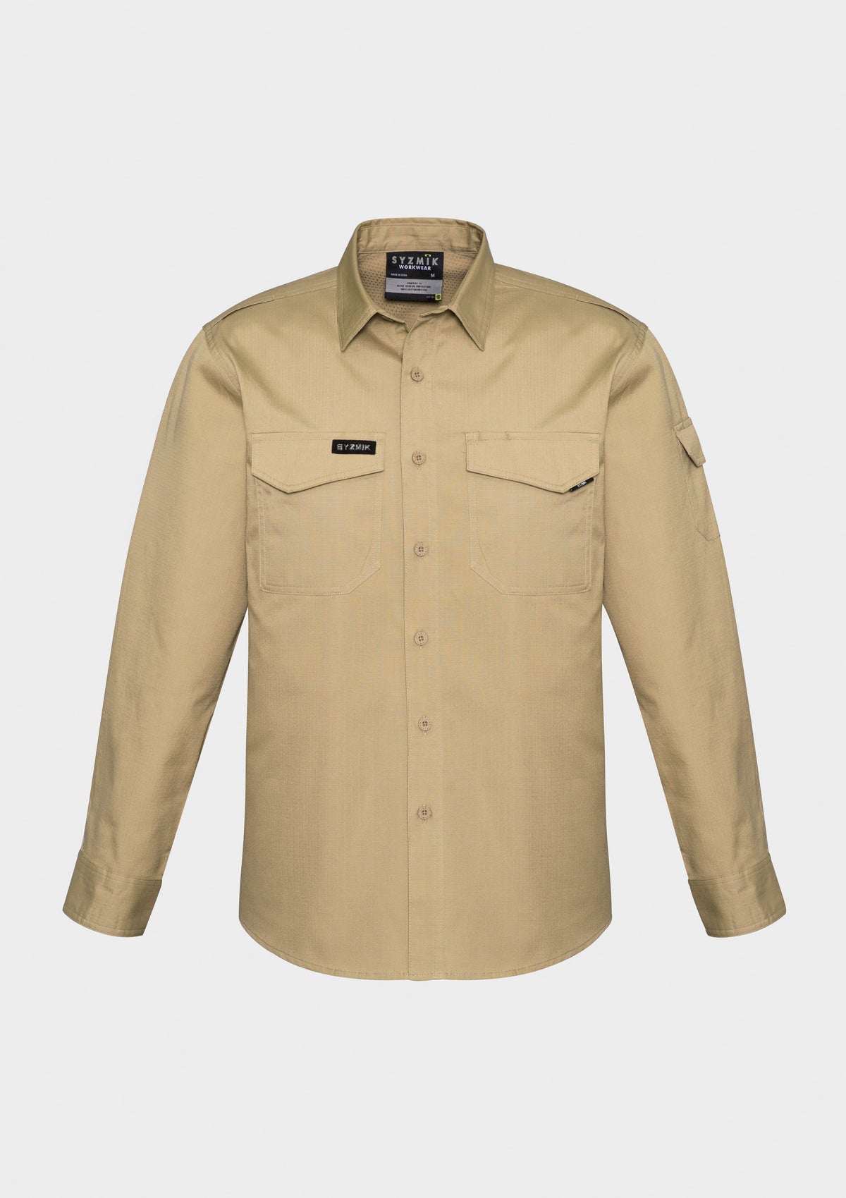 Mens Rugged Cooling Long Sleeve Shirt - Khaki - Front