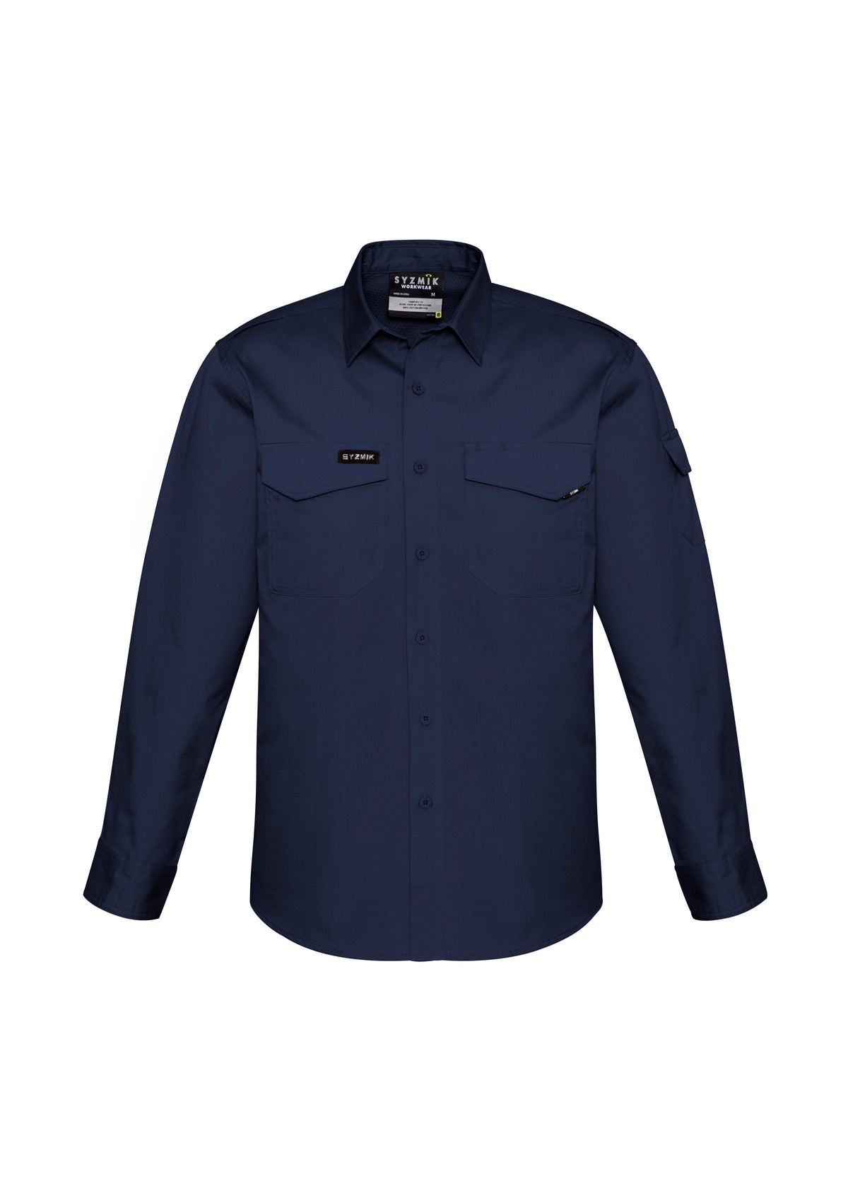 Mens Rugged Cooling Long Sleeve Shirt - Navy - Front