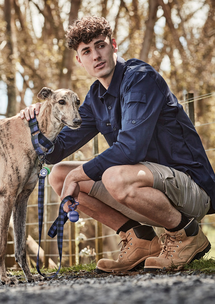 Mens Rugged Cooling Long Sleeve Shirt - Navy - Model