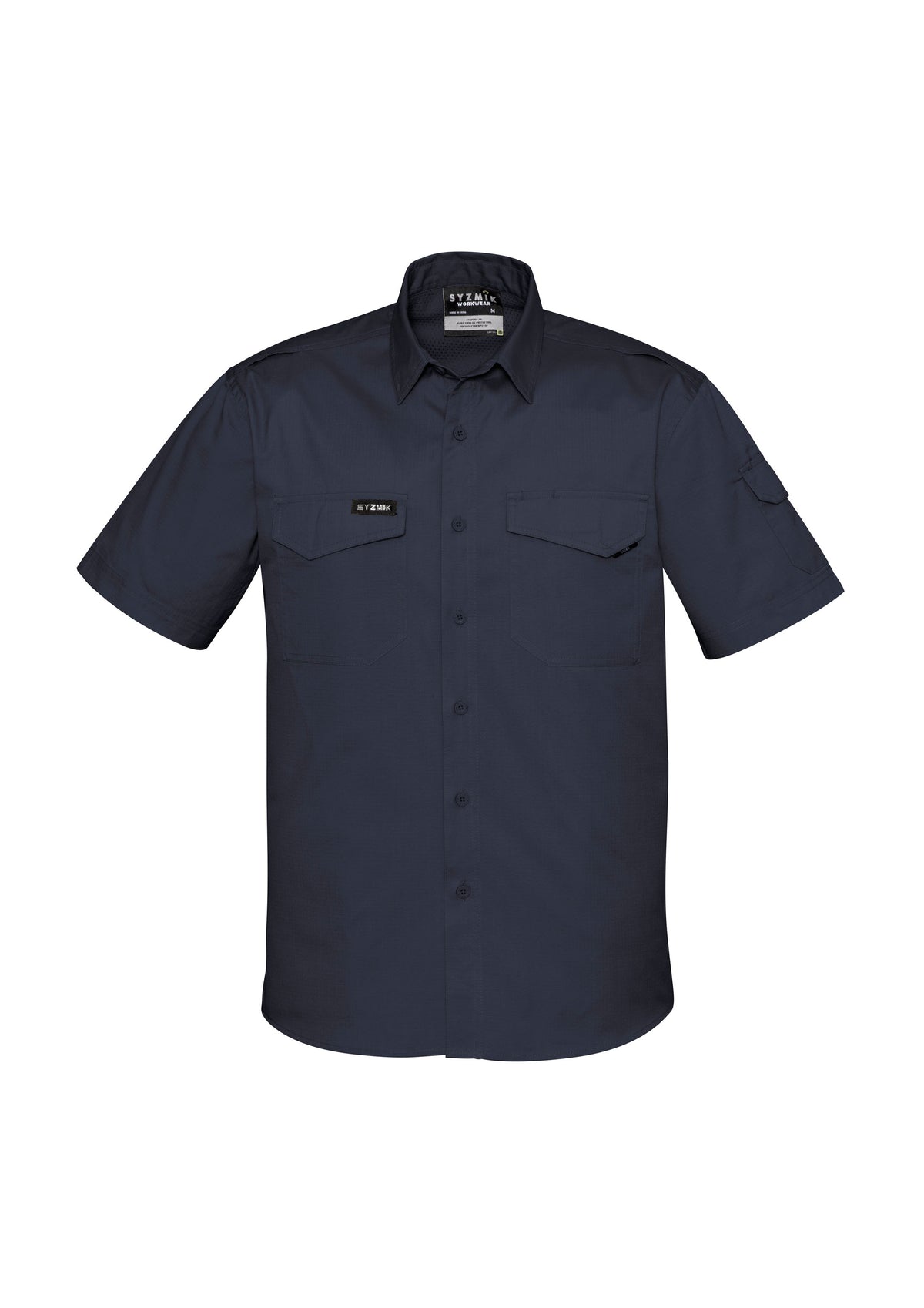 Mens Rugged Cooling Short Sleeve Shirt - Charcoal - Front