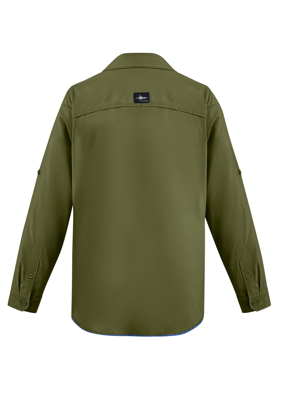 Mens Outdoor Long Sleeve Shirt - Army - Back