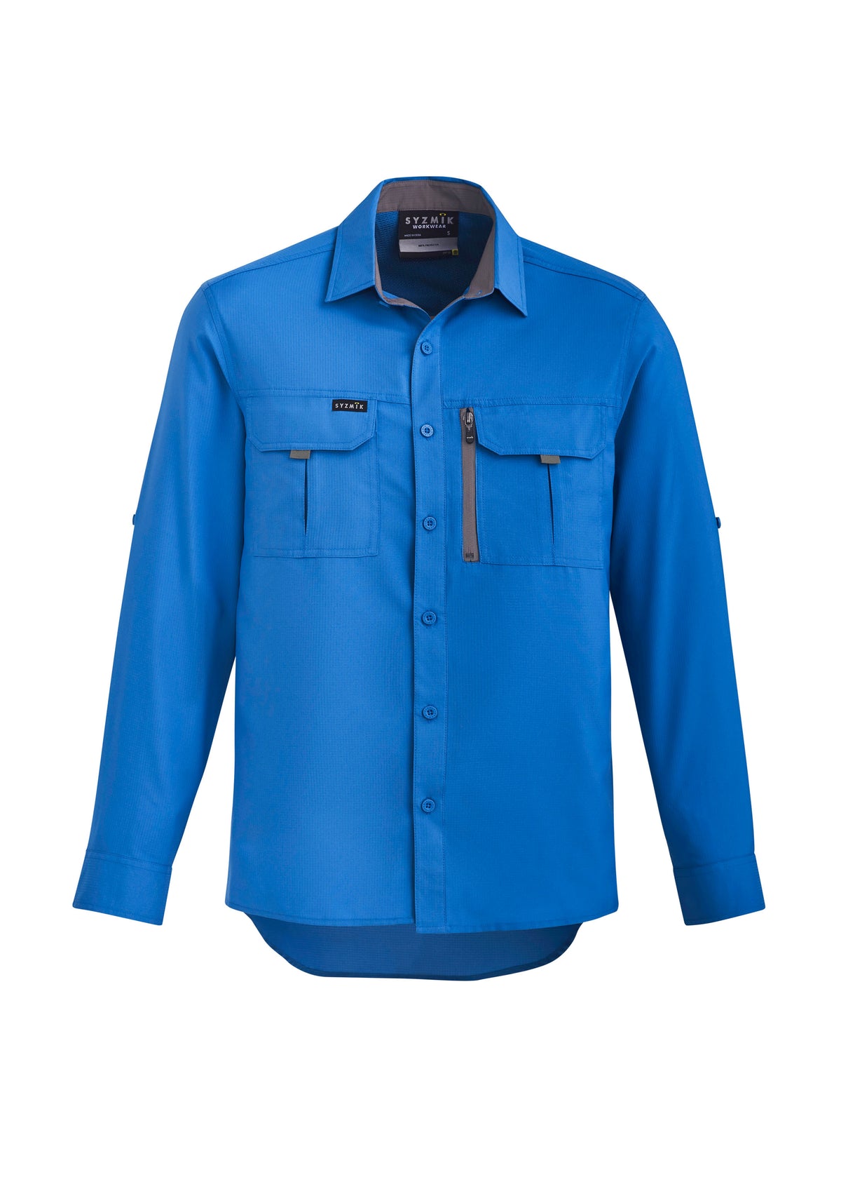 Mens Outdoor Long Sleeve Shirt - Cobalt - Front