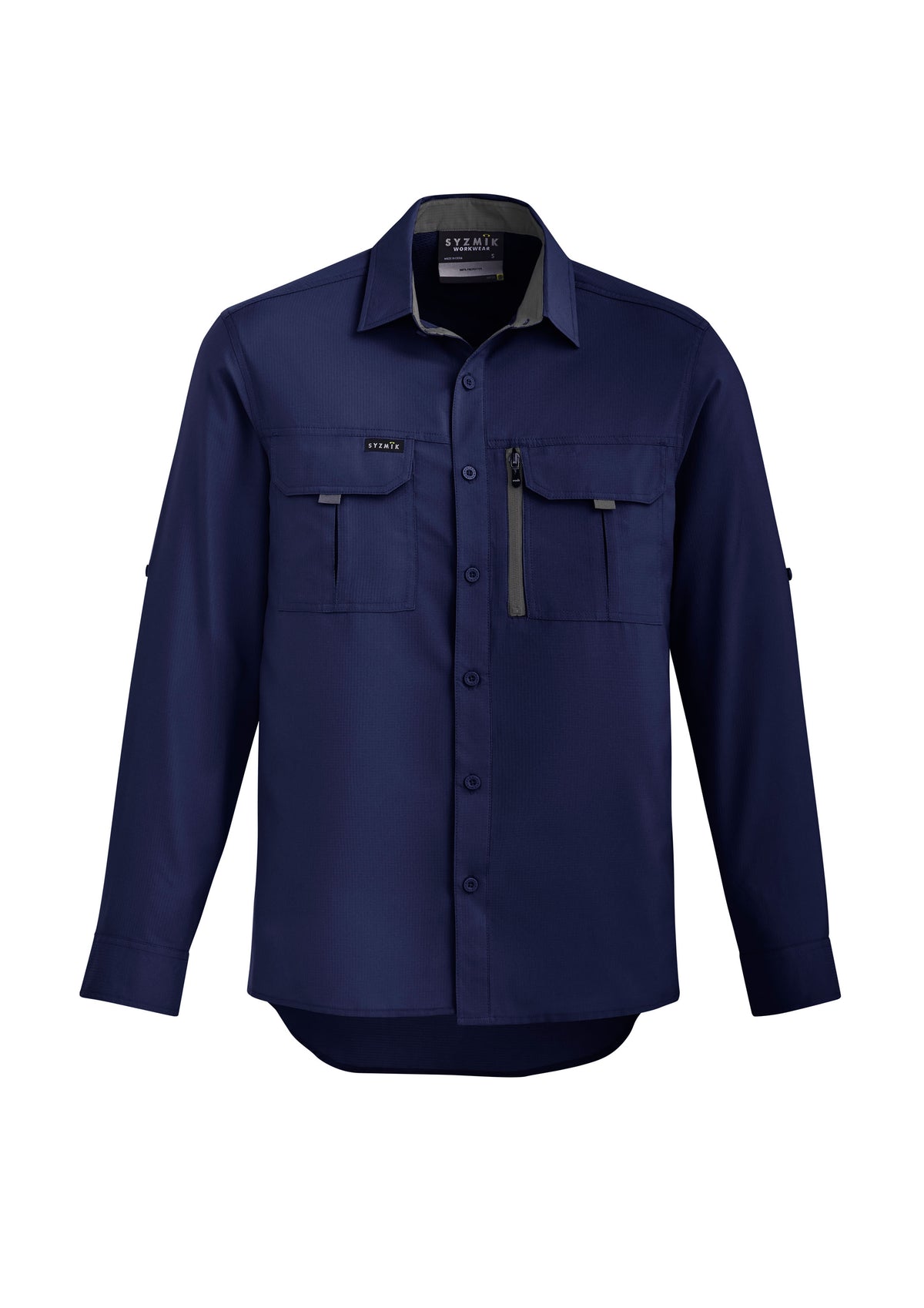 Mens Outdoor Long Sleeve Shirt - Navy - Front