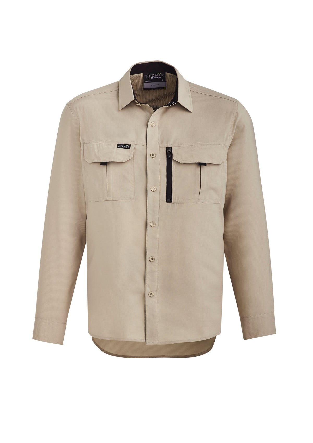 Mens Outdoor Long Sleeve Shirt - Sand - Front