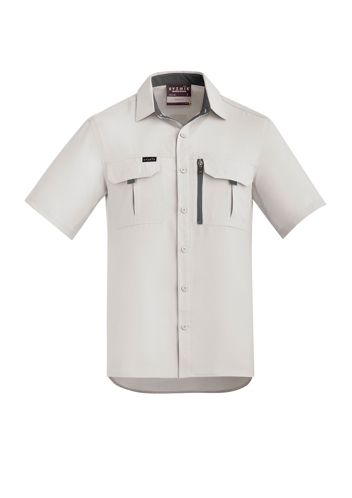 Mens Outdoor Short Sleeve Shirt - Natural - Front