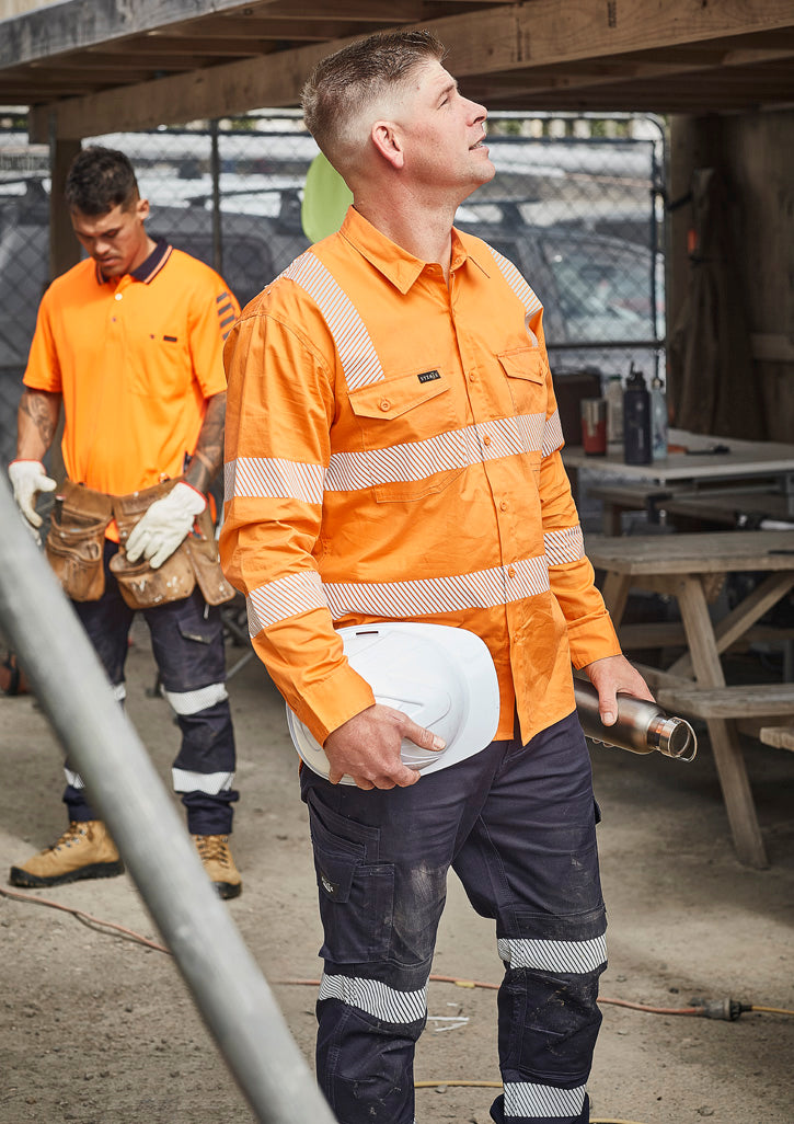 Mens VIC Rail Shirt - Segmented Tape - Vic Rail Orange - Model