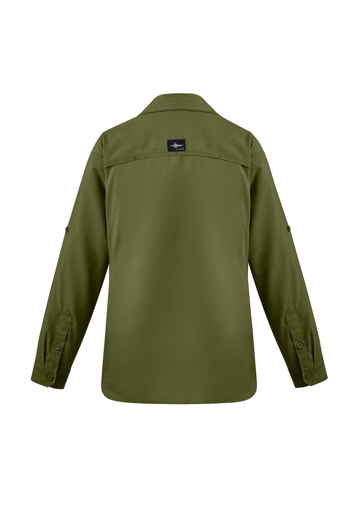Womens Outdoor Long Sleeve Shirt - Army - Back