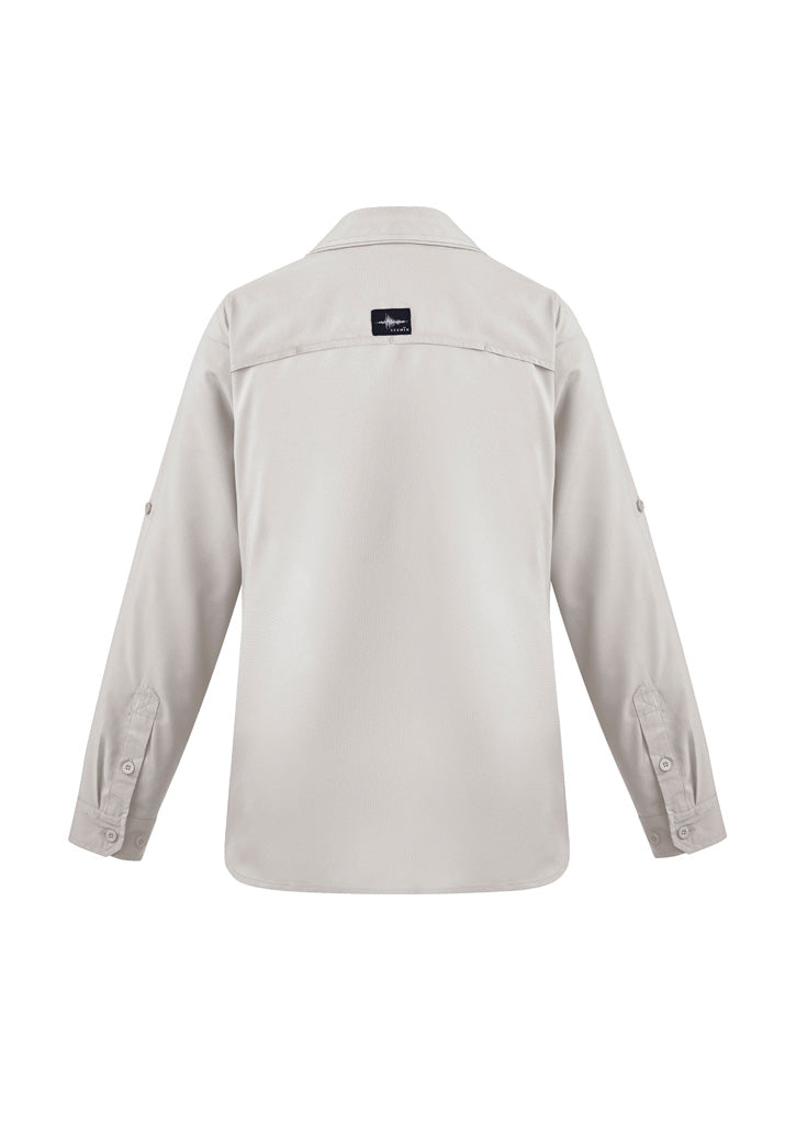 Womens Outdoor Long Sleeve Shirt - Natural - Back