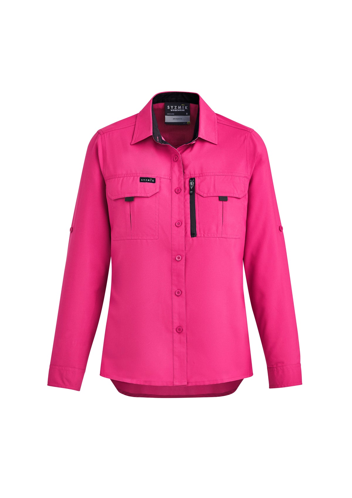 Womens Outdoor Long Sleeve Shirt - Pink - Front
