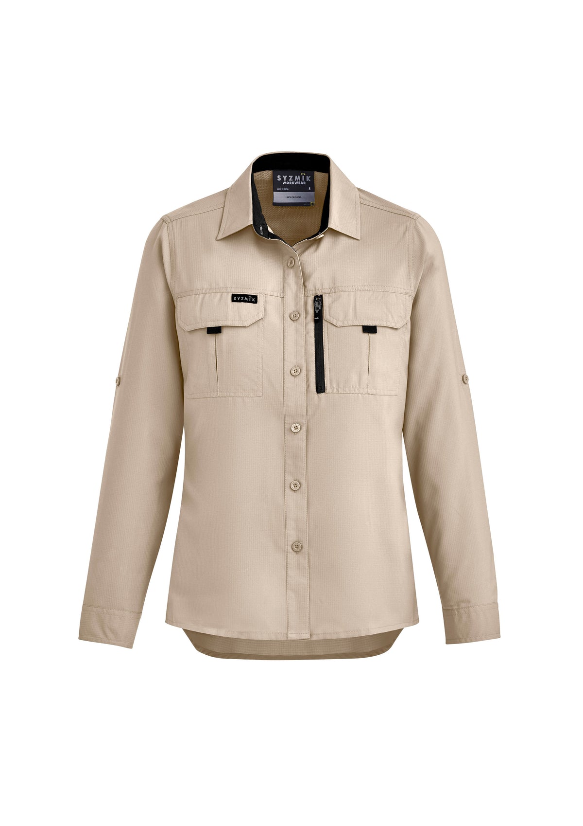 Womens Outdoor Long Sleeve Shirt - Sand - Front