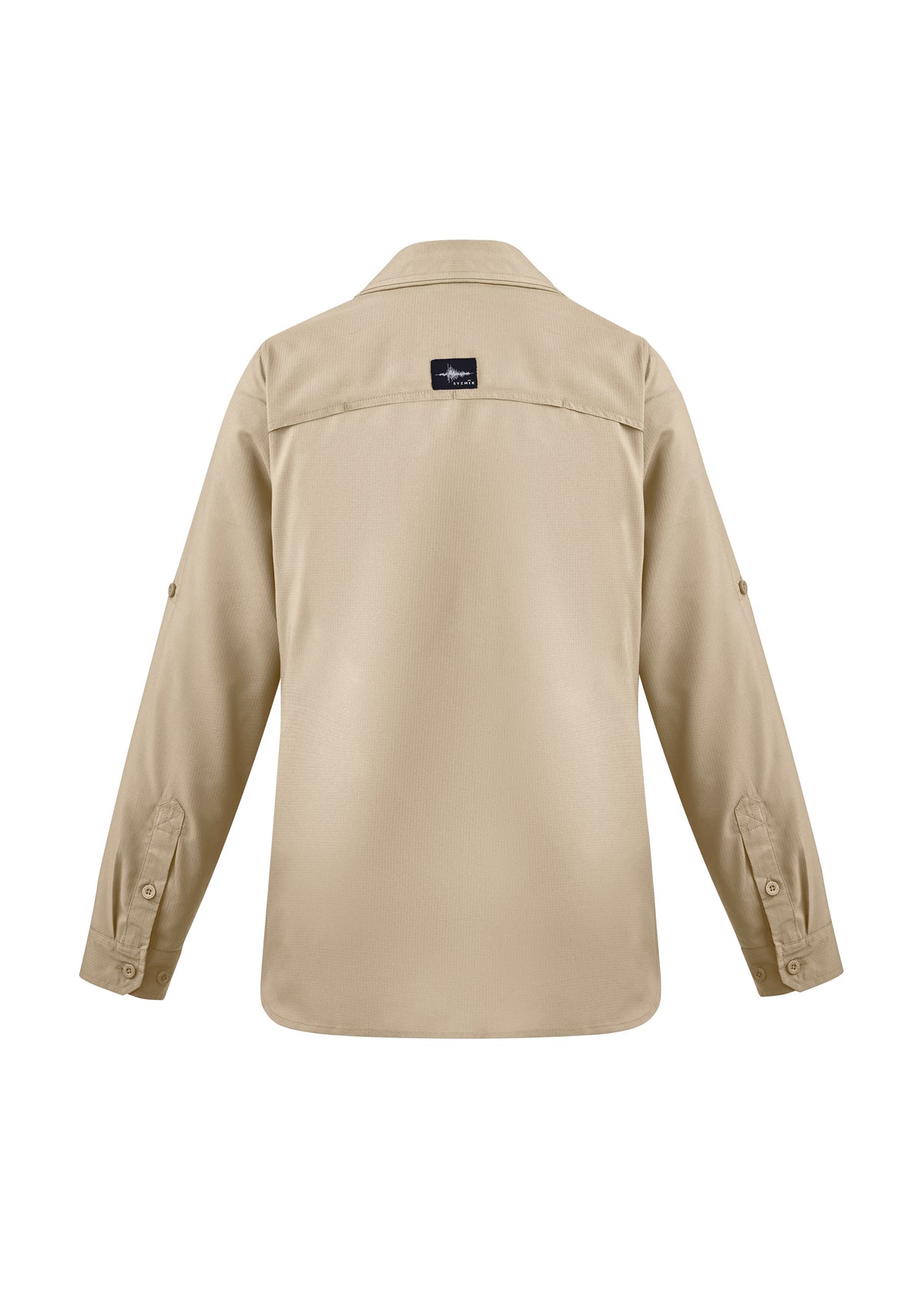 Womens Outdoor Long Sleeve Shirt - Sand - Back