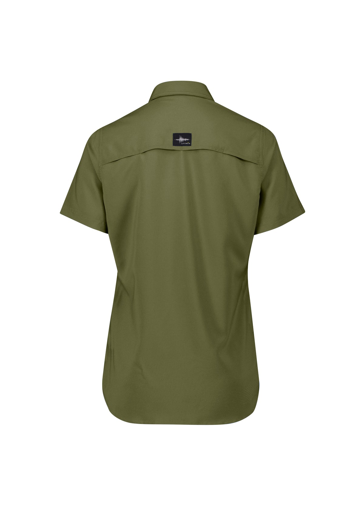 Womens Outdoor Short Sleeve Shirt - Army - Back