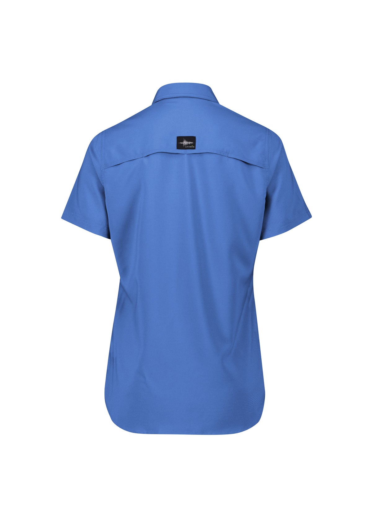 Womens Outdoor Short Sleeve Shirt - Blue - Back