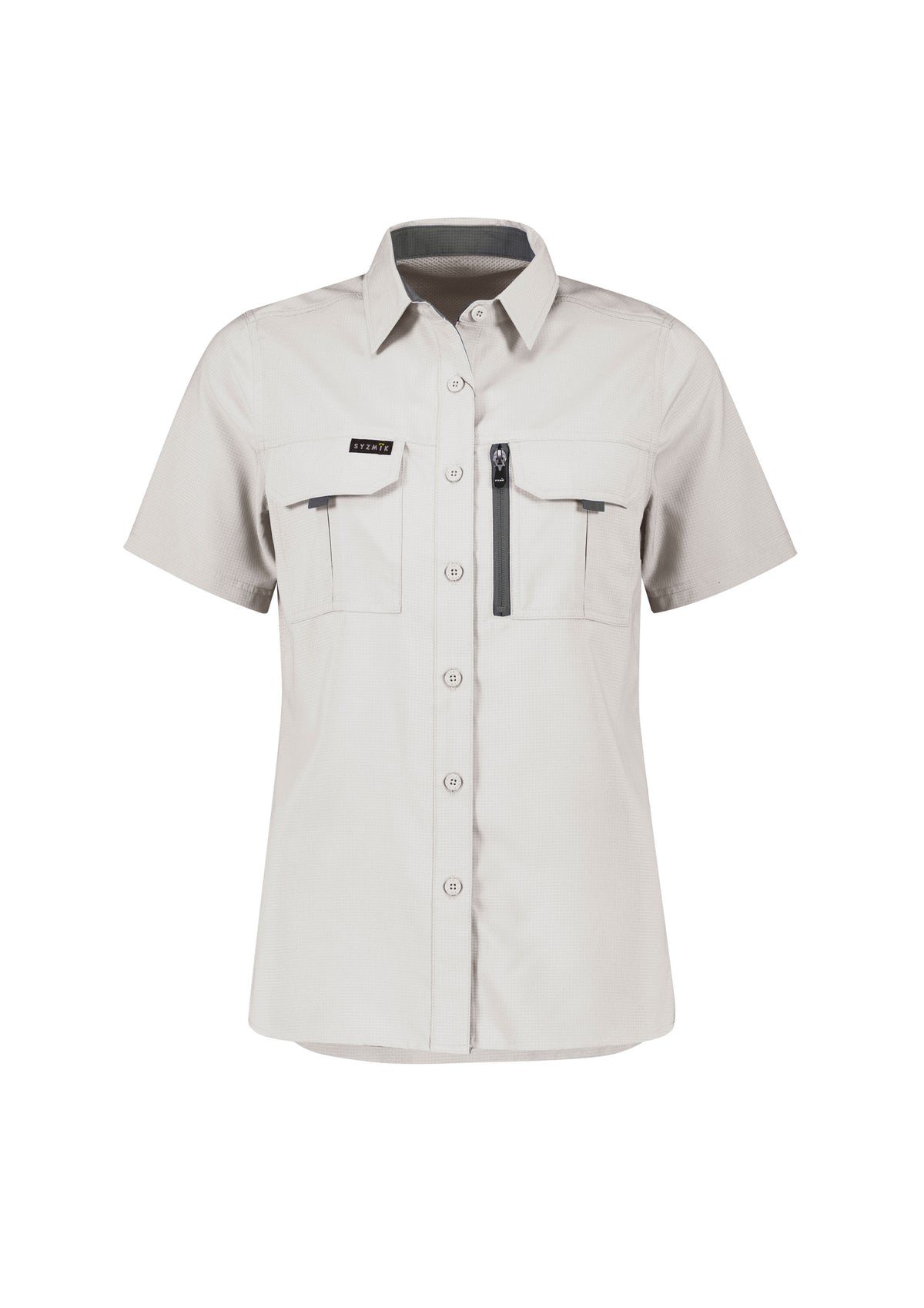 Womens Outdoor Short Sleeve Shirt - Natural - Front