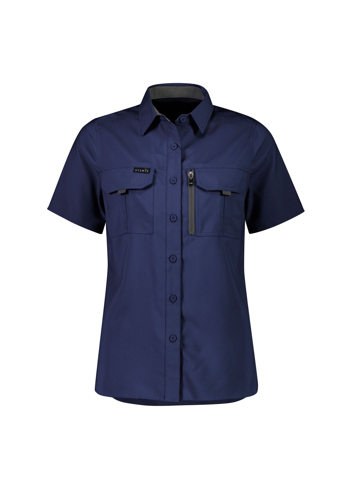 Womens Outdoor Short Sleeve Shirt - Navy - Front